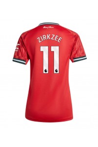 Manchester United Joshua Zirkzee #11 Jalkapallovaatteet Naisten Kotipaita 2025-26 Lyhythihainen